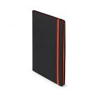 Taccuino nero con elastico arancio