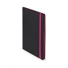 Taccuino nero con elastico rosa