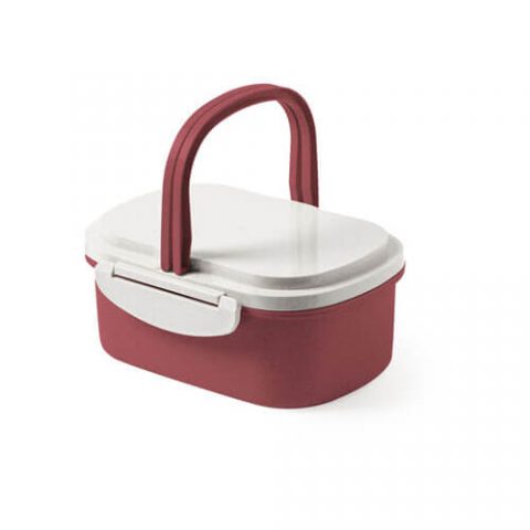 Lunch box in bamboo rosso