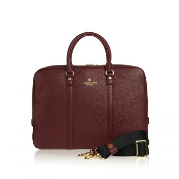 Cartella Manici Corti Bordeaux Tracolla