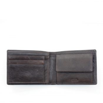 Portafoglio Orizzontale Flap + 6 CC Marrone interno