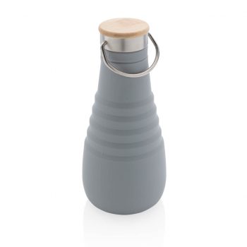 Borraccia in silicone pieghevole grigia