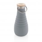 Borraccia in silicone pieghevole grigia stampata