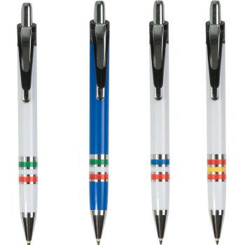 Penna a scatto con impugnatura tricolore