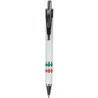 Penna a scatto con impugnatura tricolore Italia bianco