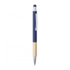 Penna touch in alluminio e bambù blu