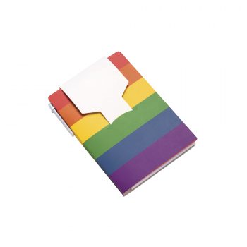 Block notes con copertina arcobaleno