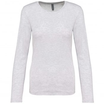 T-shirt donna 180 manica lunga ash heather